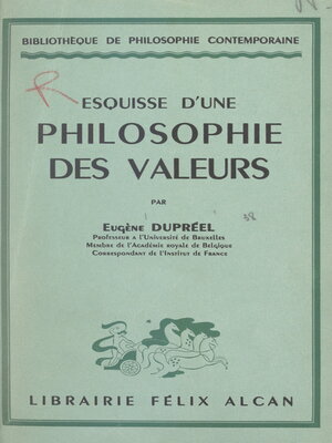 cover image of Esquisse d'une philosophie des valeurs